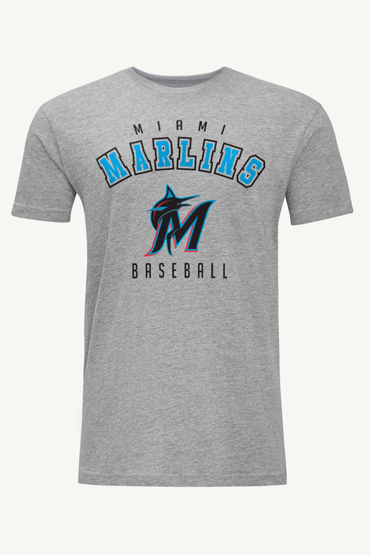 MENS MIAMI MARLINS TEAM GRAPHIC T SHIRT Heather Grey