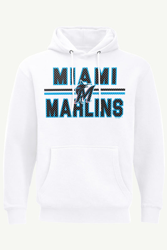 MENS MIAMI MARLINS MESH LOOK HOODIE White